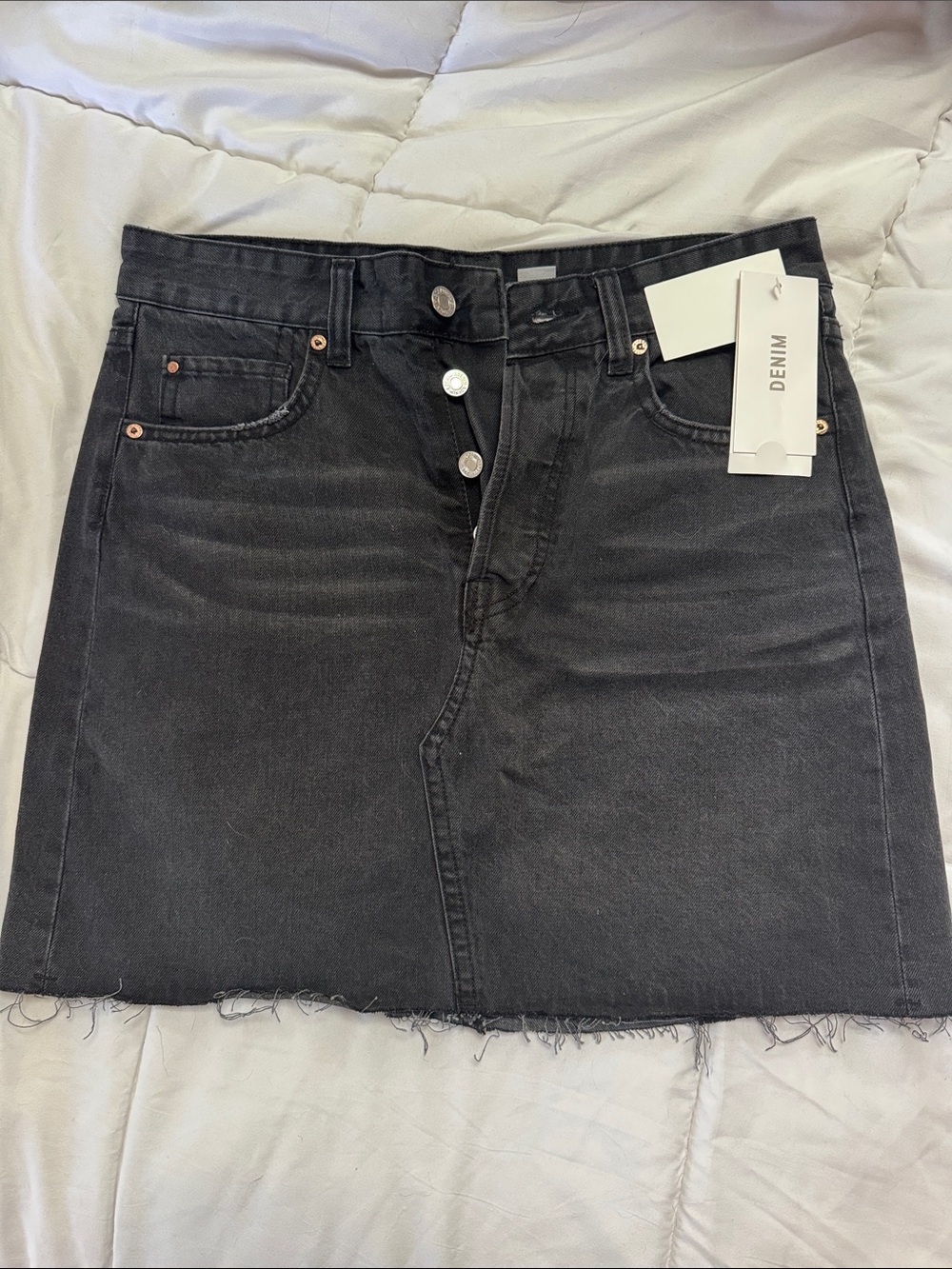 & Other Stories Black Denim Mini Skirt